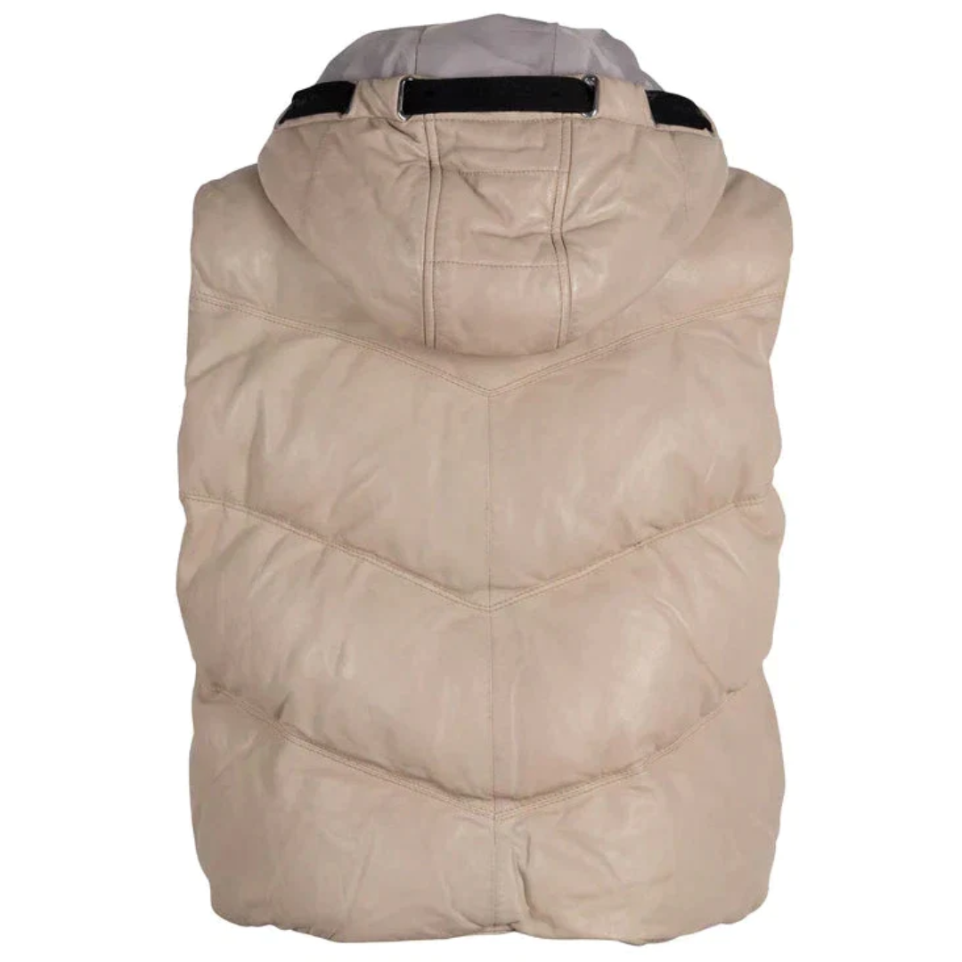 Leather Puffy Vest