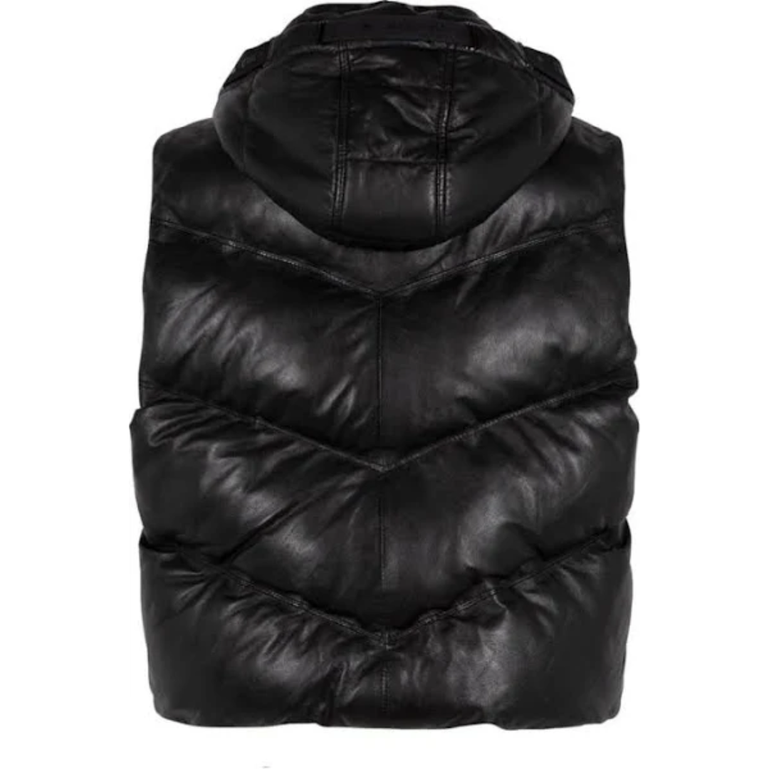 Leather Puffy Vest