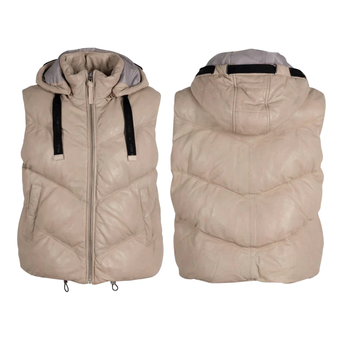 Leather Puffy Vest