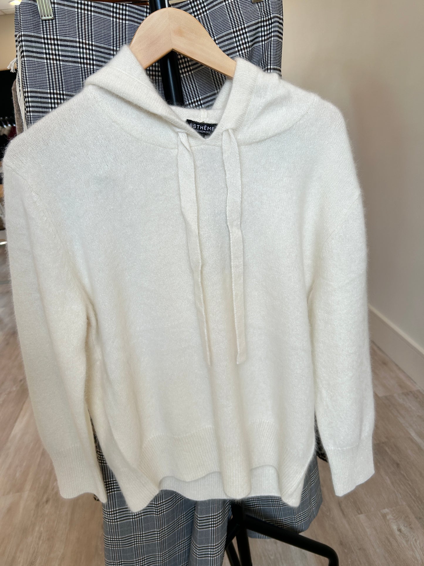 Cashmere Draw String Hooded Sweatshirt