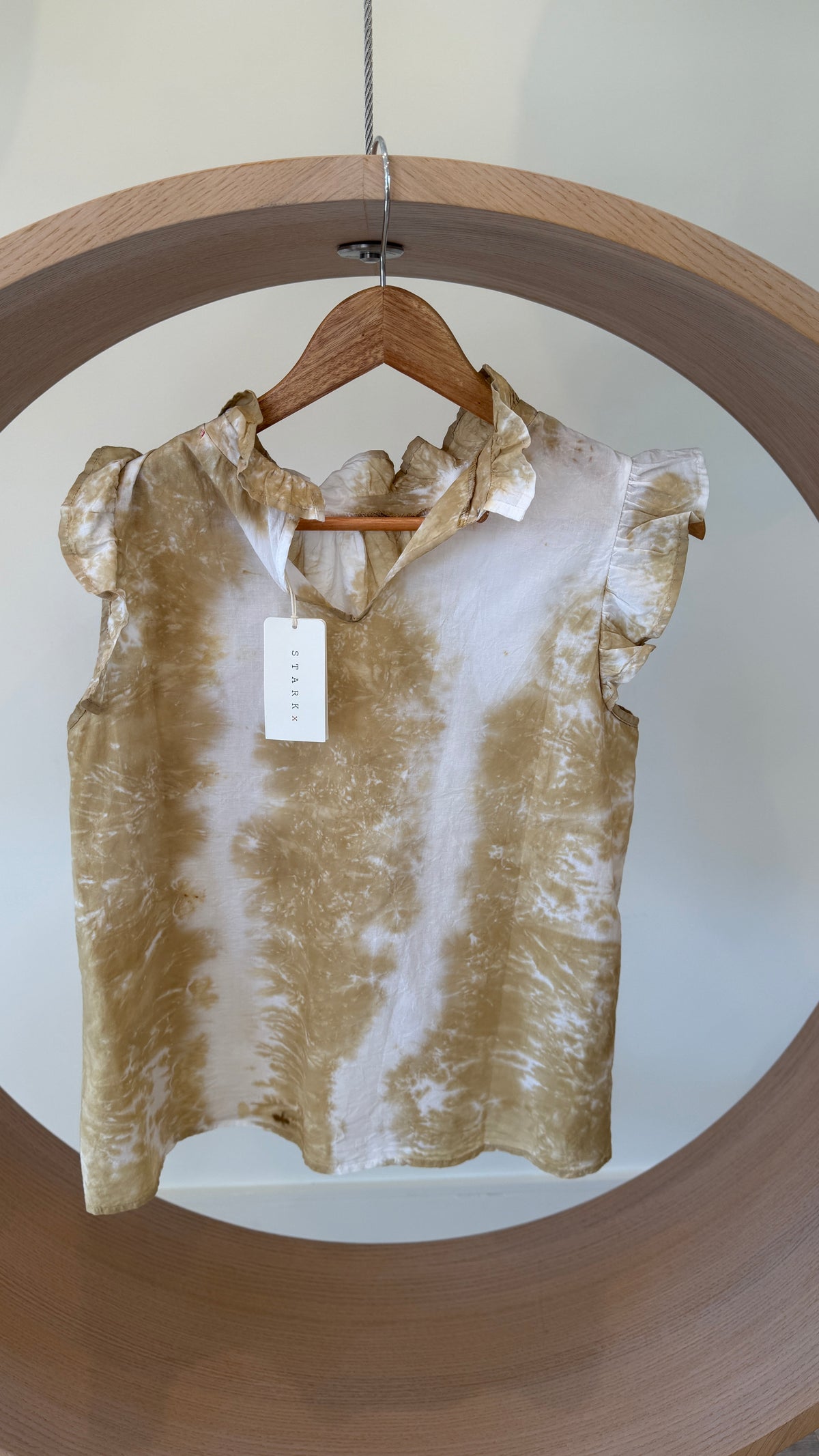 Stark X Ruffled Sleeveless High Collar Cotton Princess Top