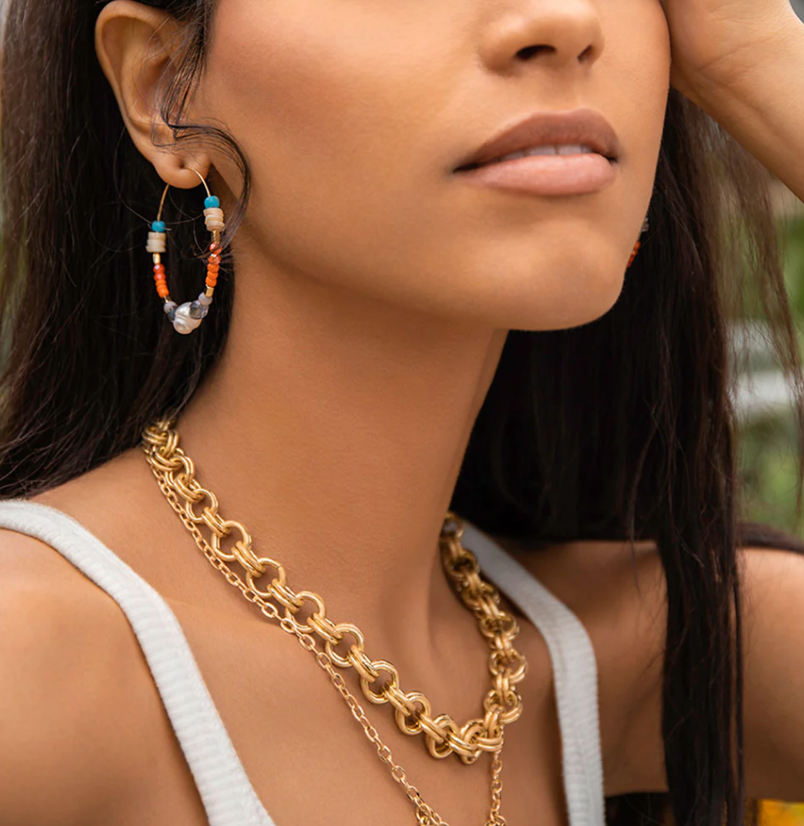 Double Round Link Chain Necklace