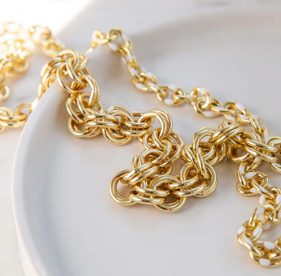 Double Round Link Chain Necklace