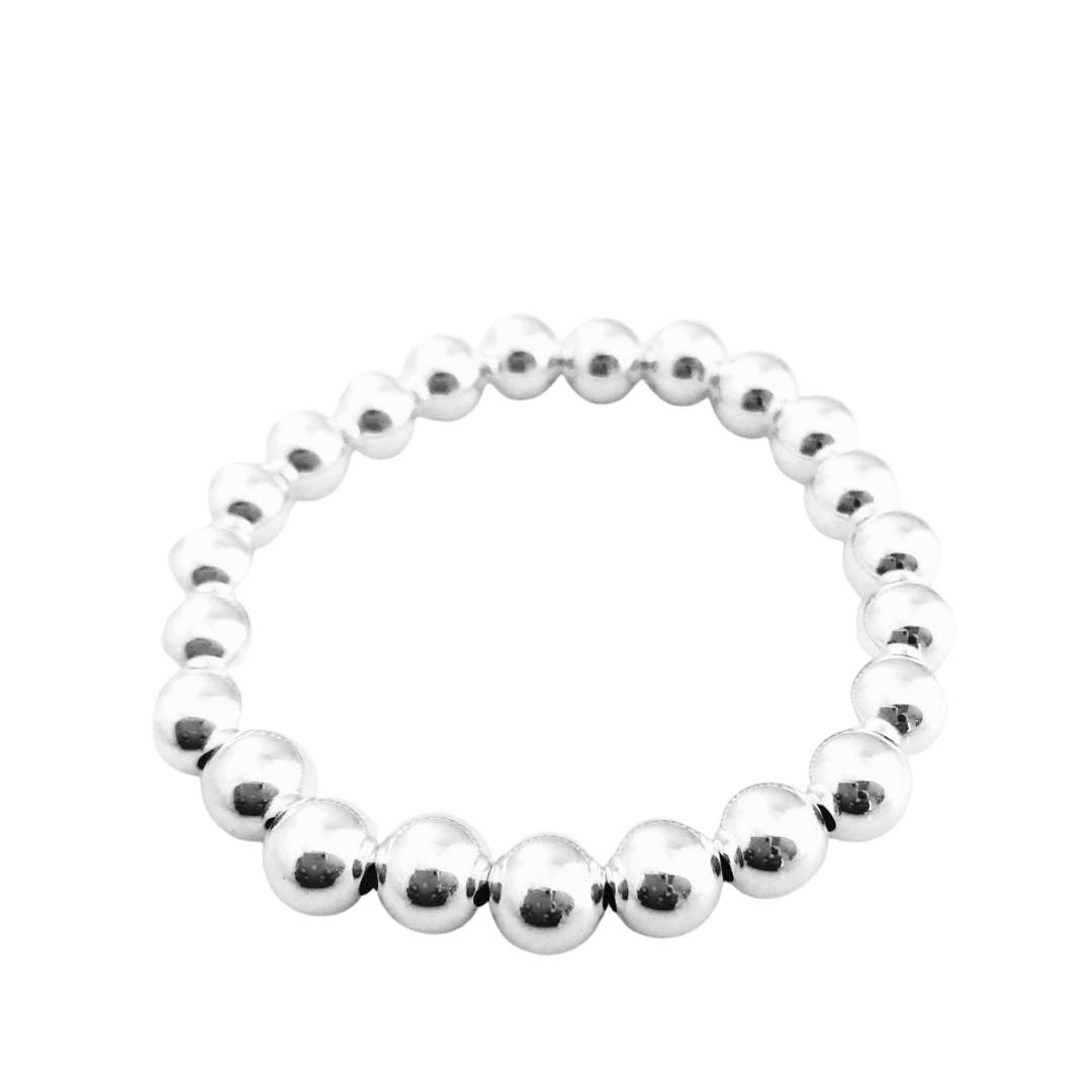 Sterling Silver-Filled Bead Bracelet (8mm)