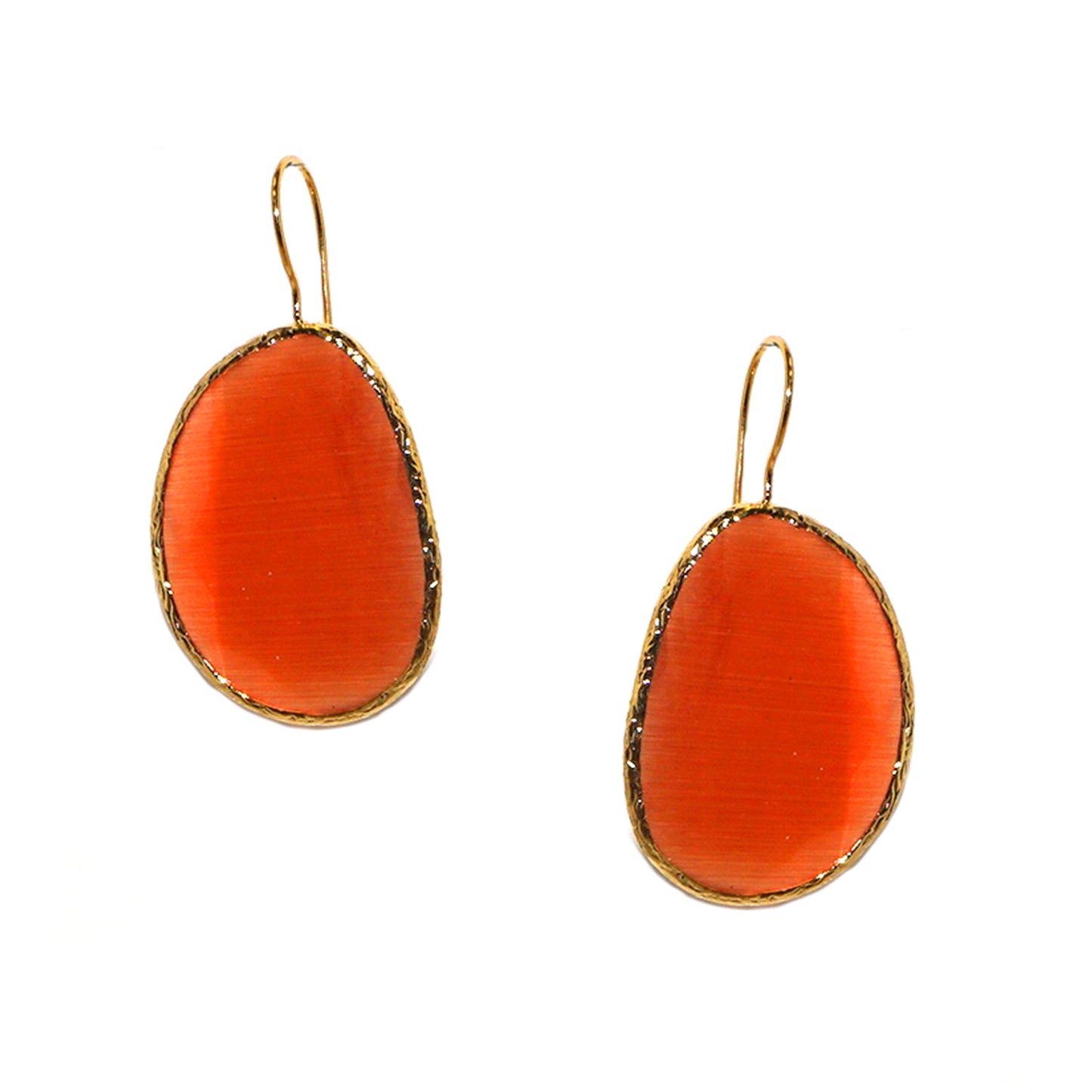 Cat eye glass drop earring