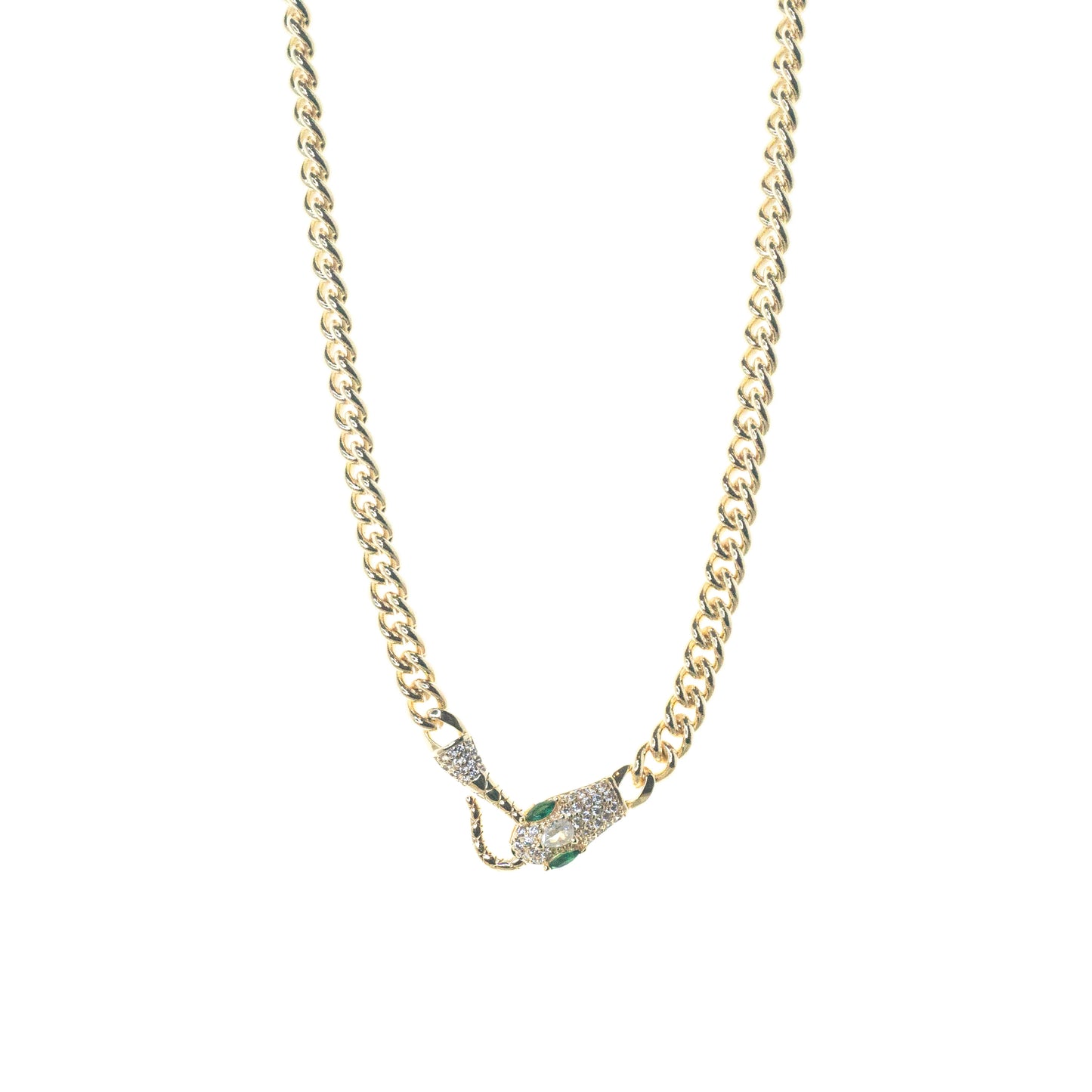 cobra link snake head clasp necklace
