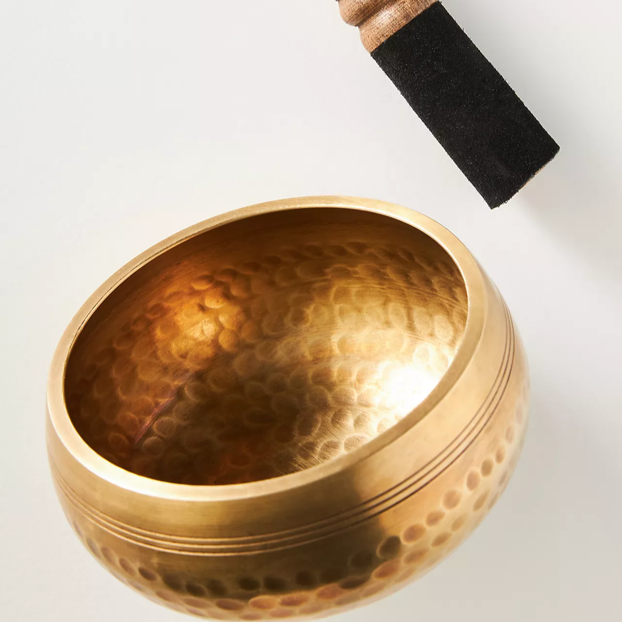 4" Hand-Hammered Brass Singing Bowl Set