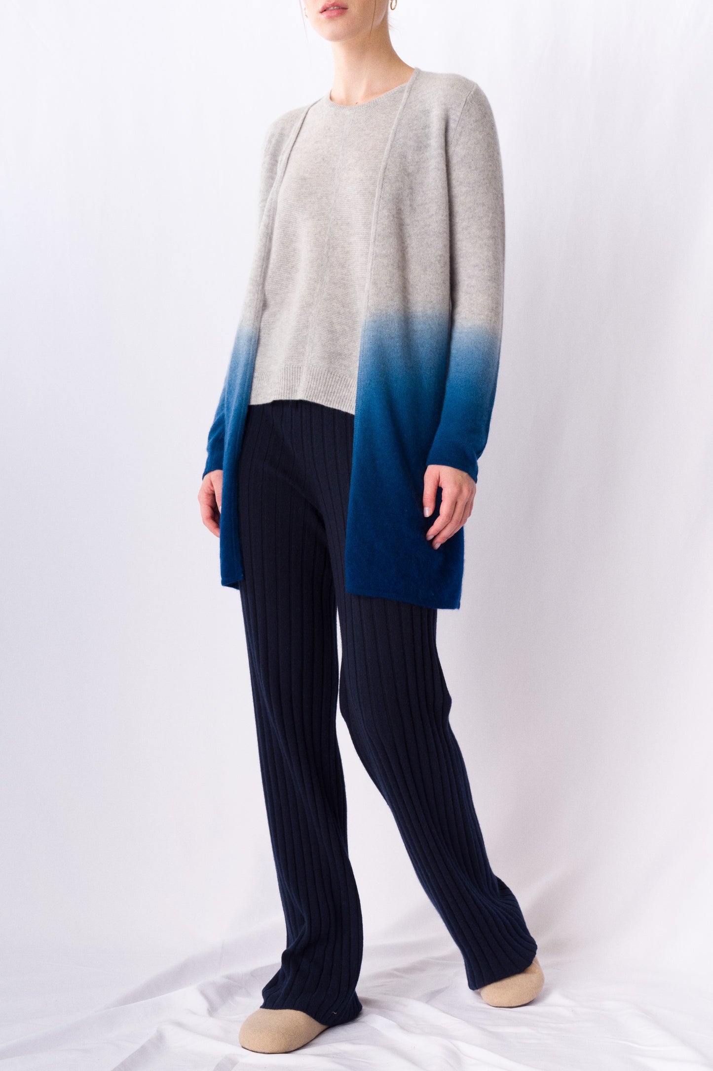 Dip-Dye Longline Cardigan