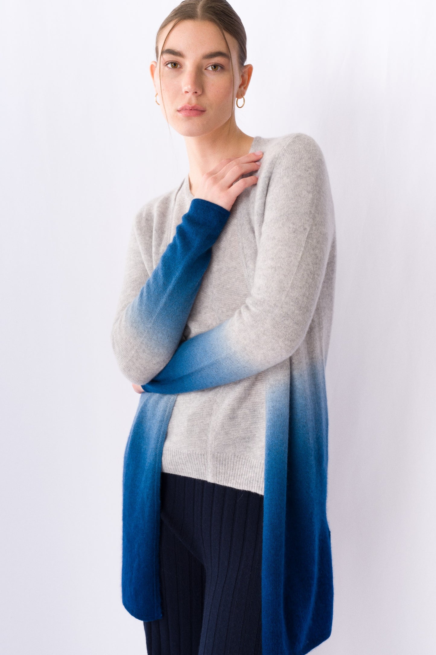 Dip-Dye Longline Cardigan