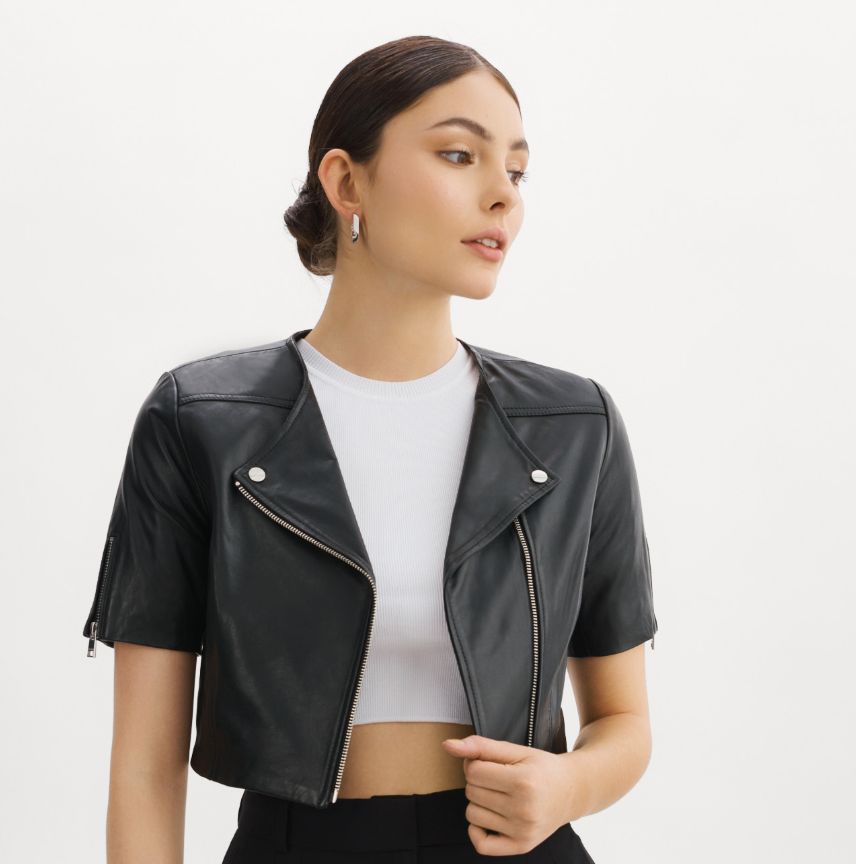 Kirsi Cropped Biker Jacket