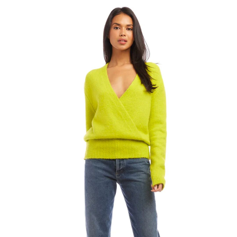 Lime Green Soft Wrap Sweater