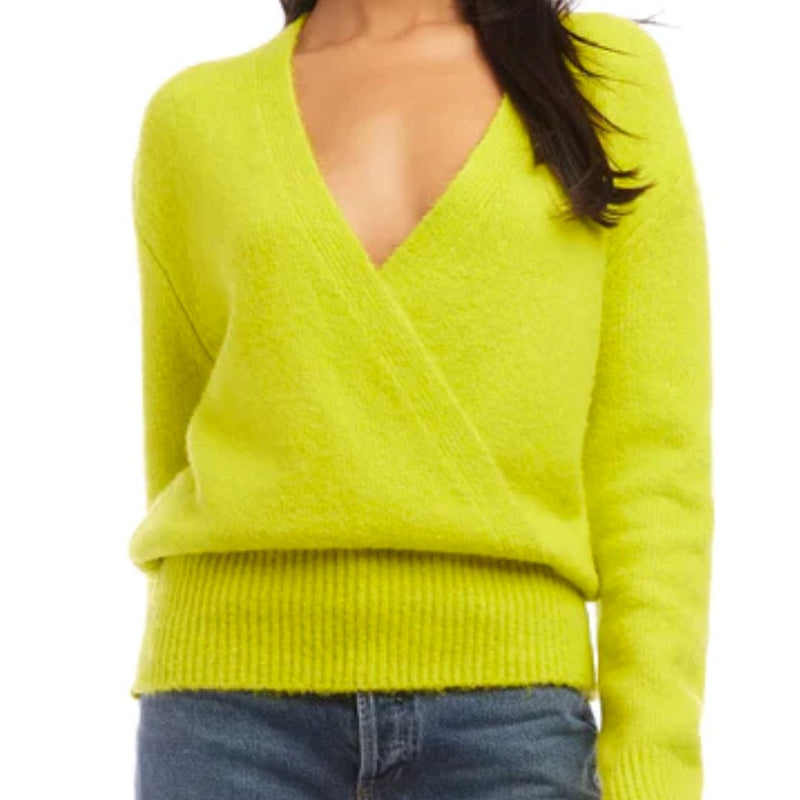 Lime Green Soft Wrap Sweater