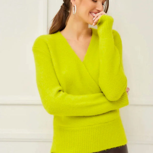 Lime Green Soft Wrap Sweater