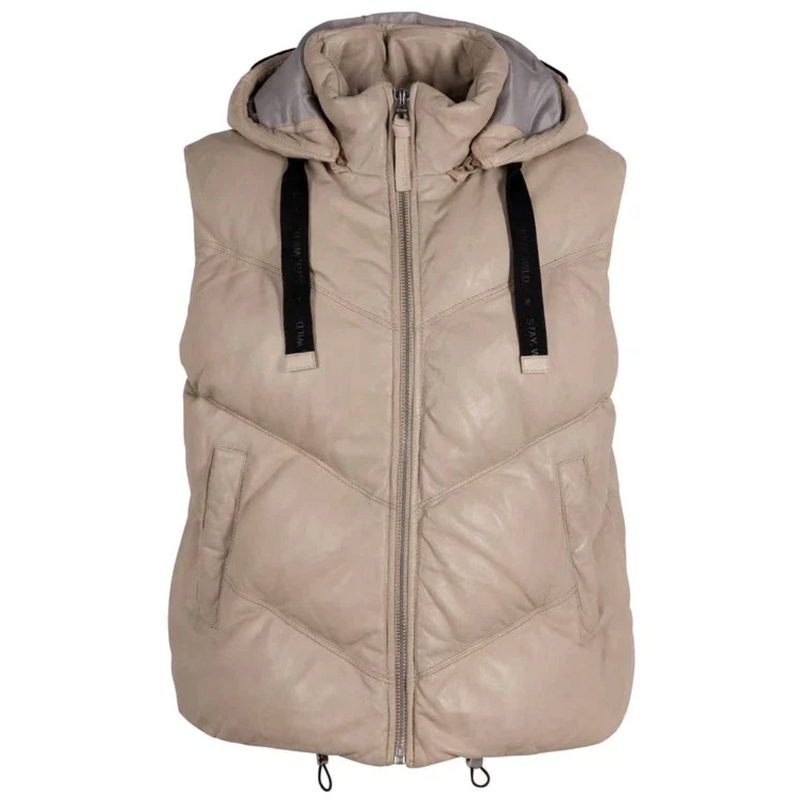 Leather Puffy Vest