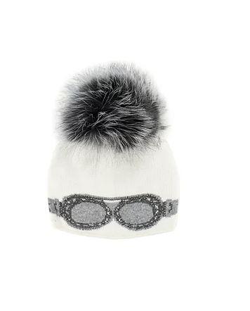 Ski Goggle Hat with Fox Pom