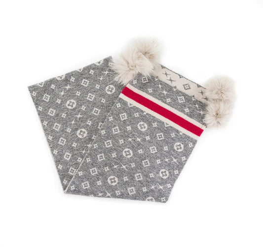 Grey Scarf Monogram Pattern
