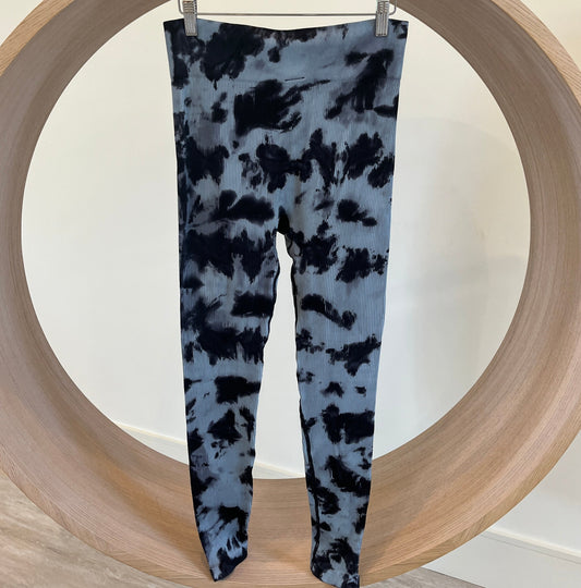 Smokescreen Tie-Dye Ribbed Seamless Highwaist Leggings