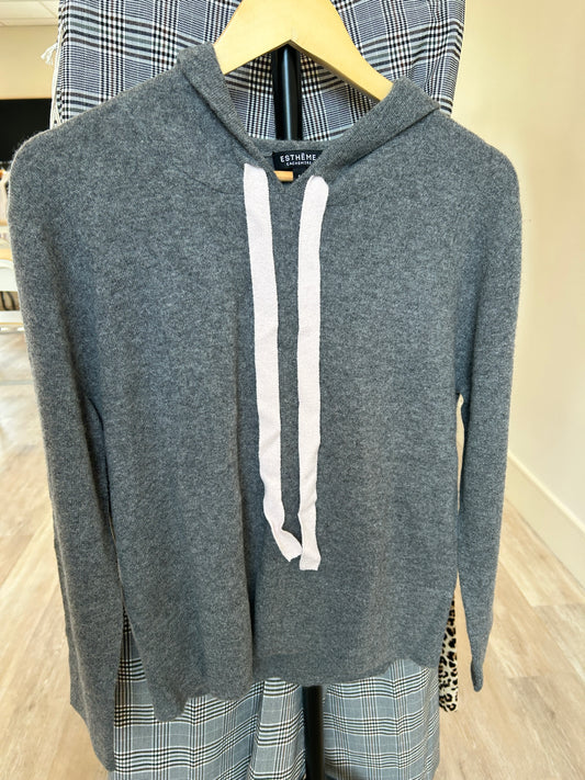 Cashmere V-neck Hooded Sweater
