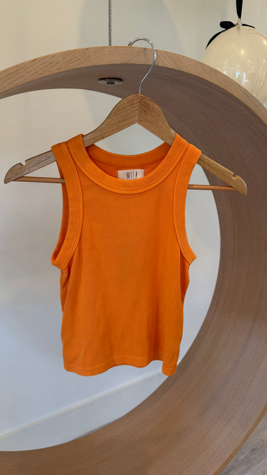 Mila's Perfect Cotton High Neck Ribbed Tank