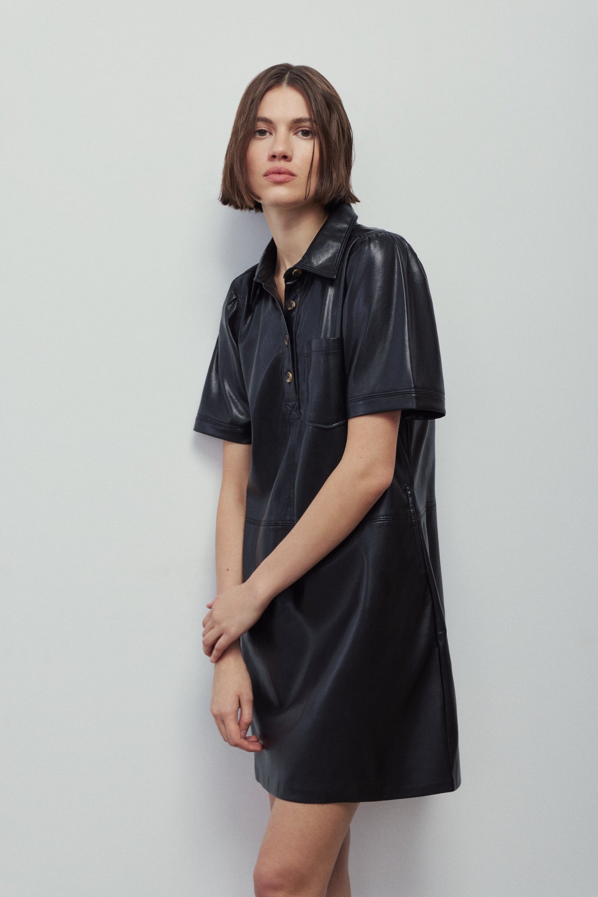 Melissa Nepton Marelle Black Leather Dress