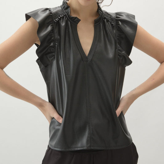 Kamilla Vegan Leather Top