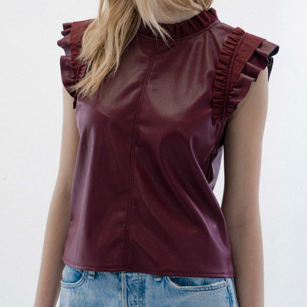 Millo Faux Leather Top