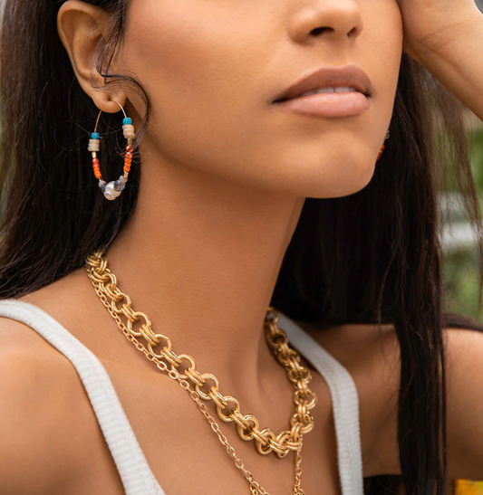 Double Round Link Chain Necklace
