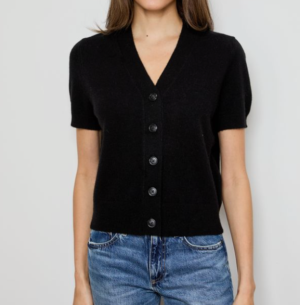Design History: V-Neck Short Sleeve Cashmere Cardigan