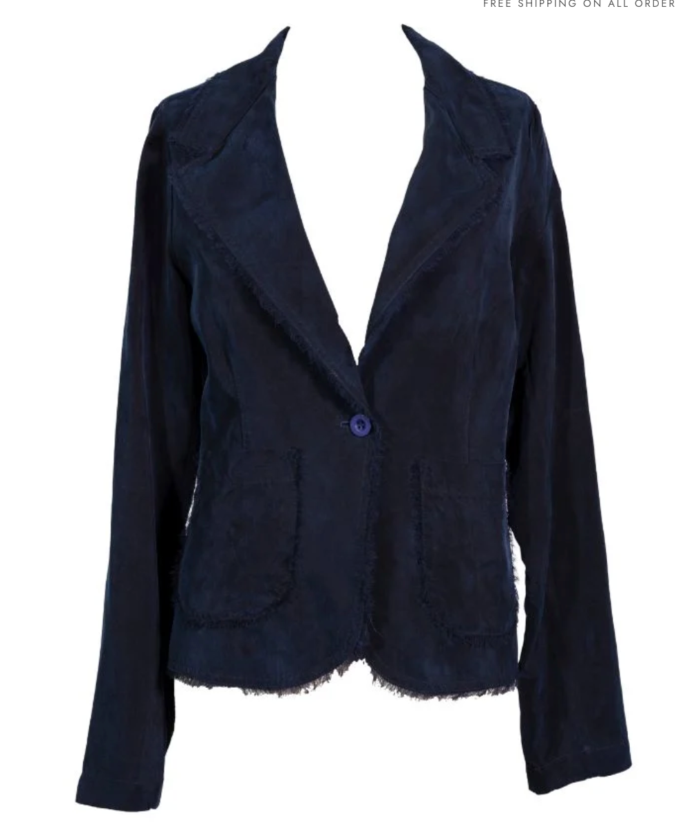Mila Raw Edge Linen Blazer