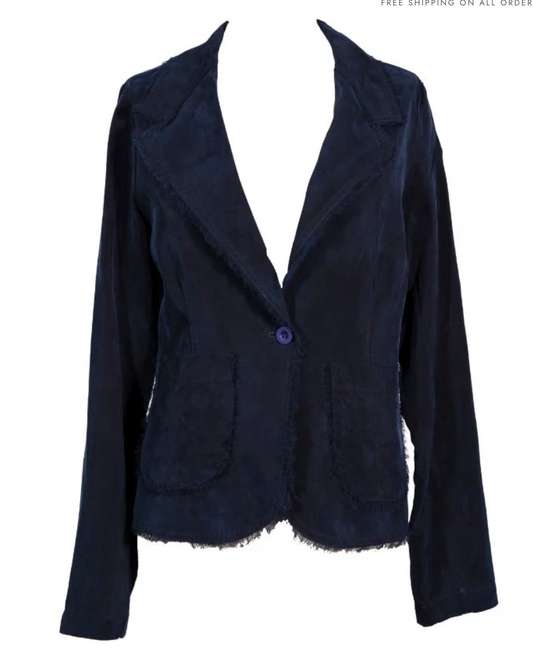Mila Raw Edge Linen Blazer