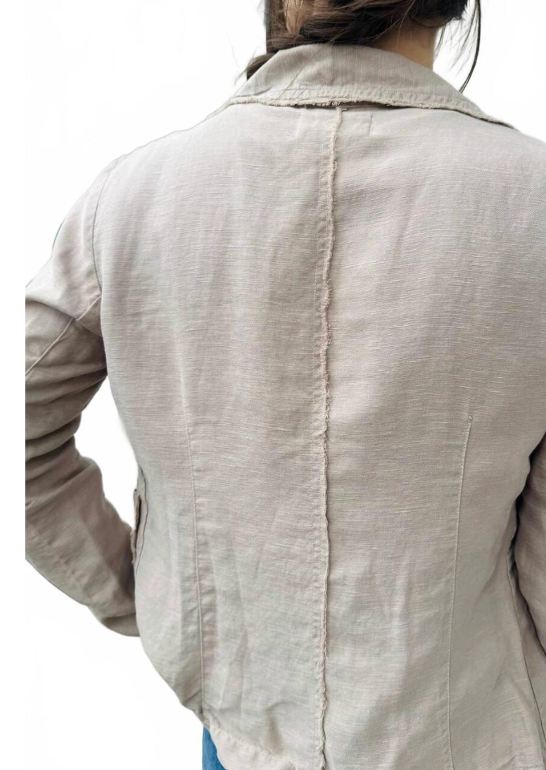 Mila Raw Edge Linen Blazer