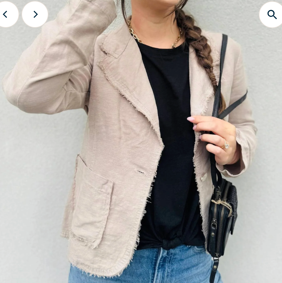Mila Raw Edge Linen Blazer