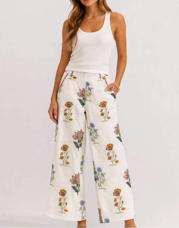 Nibi Edison Cotton Print Pants