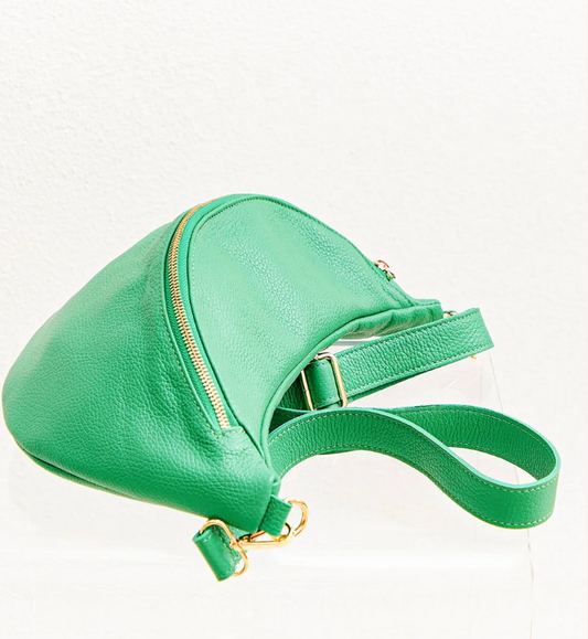 Debbie Katz Italian Leather Emerald Green Lilla Crossbody Bag