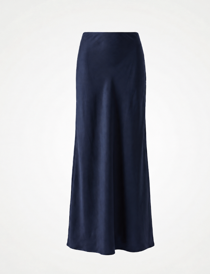 Amanda Maria Bias Cut Navy Skirt