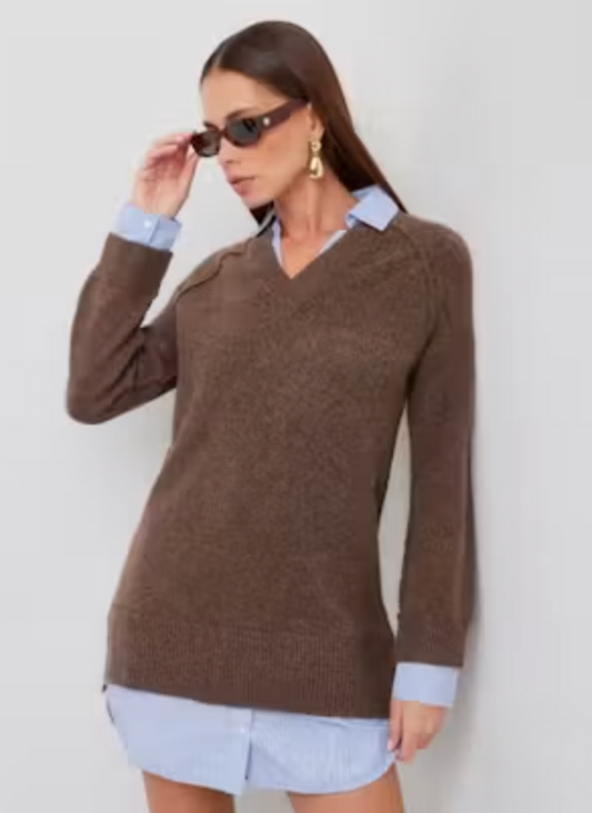 Fifteen Twenty Carrie Mixed Media Sweater Dress
