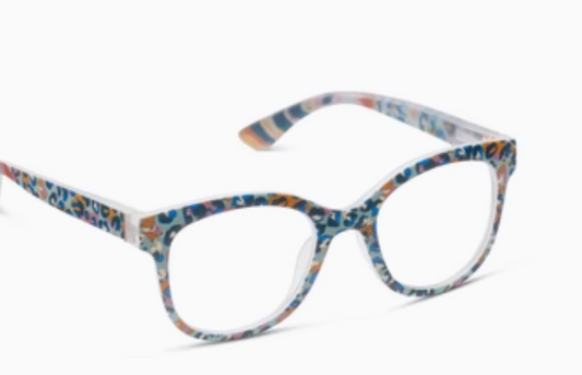 Oasis Blue Leopard Peepers Reading Glasses