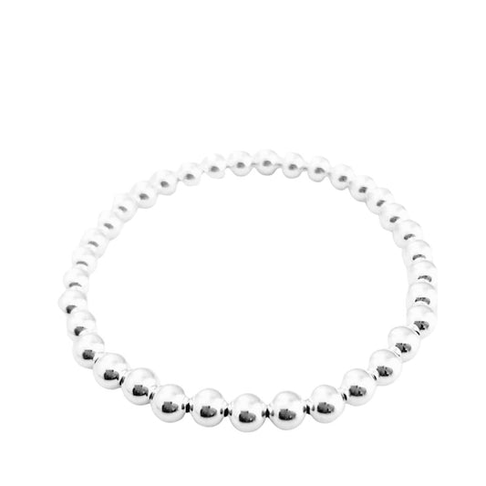 Sterling Silver-Filled Bead Bracelet (6mm)