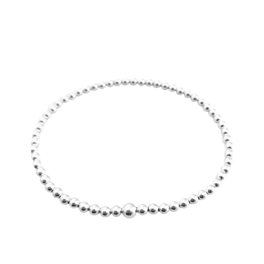 Sterling Silver-Filled Bead Bracelet (3mm)