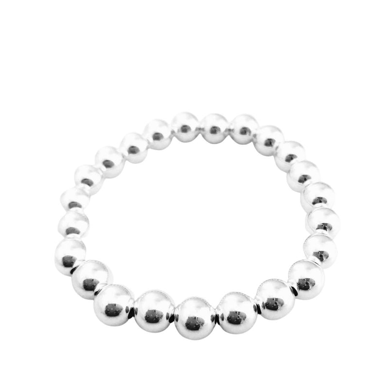 Sterling Silver-Filled Bead Bracelet (8mm)