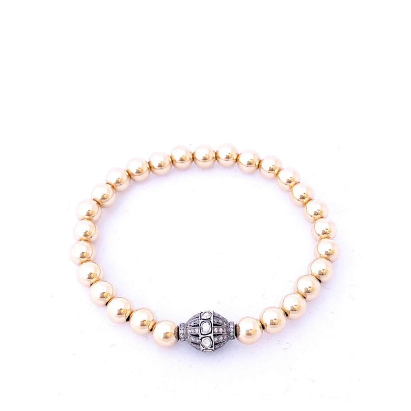 Gold and Semi Precious Gemstone Ball Bracelet