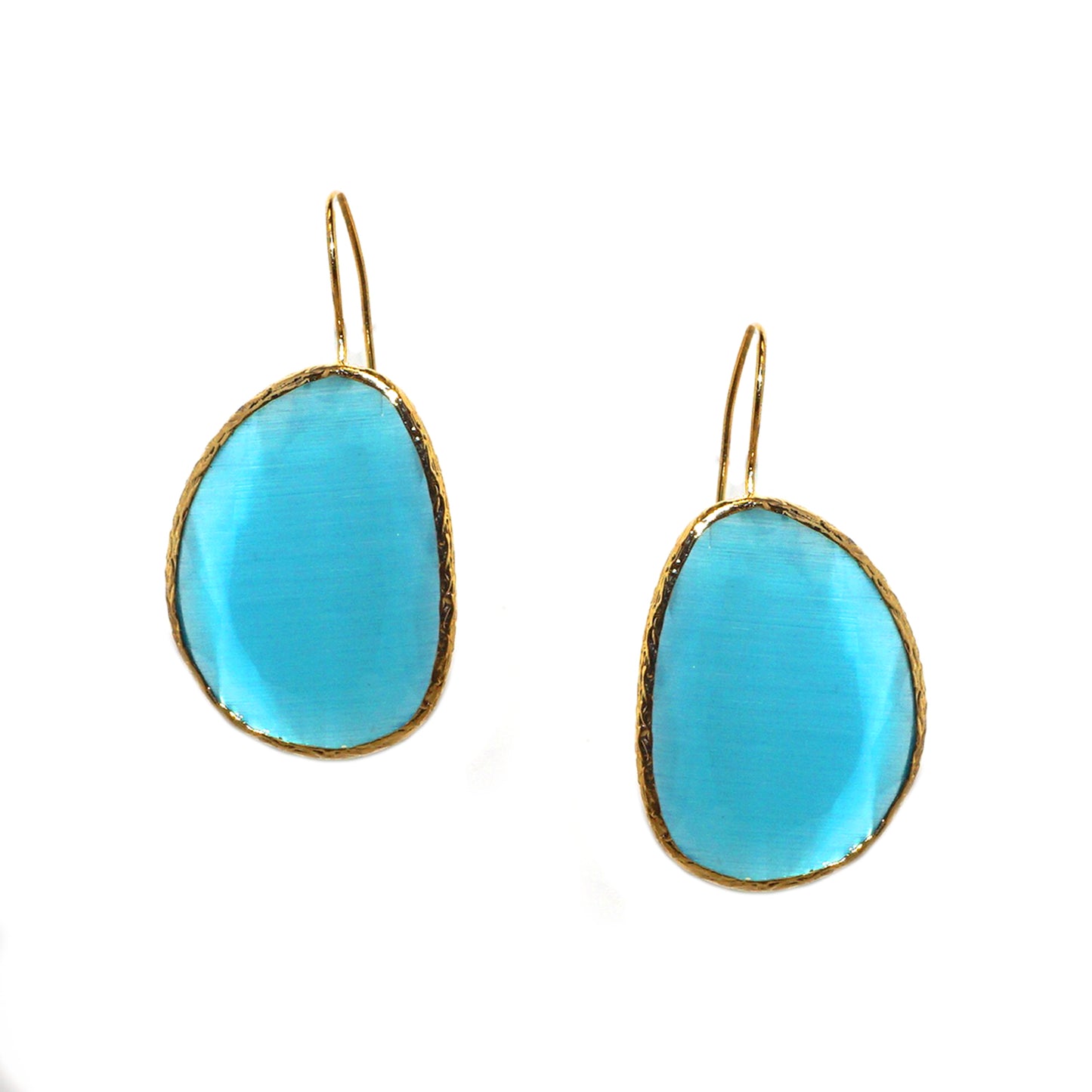 Cat eye glass drop earring