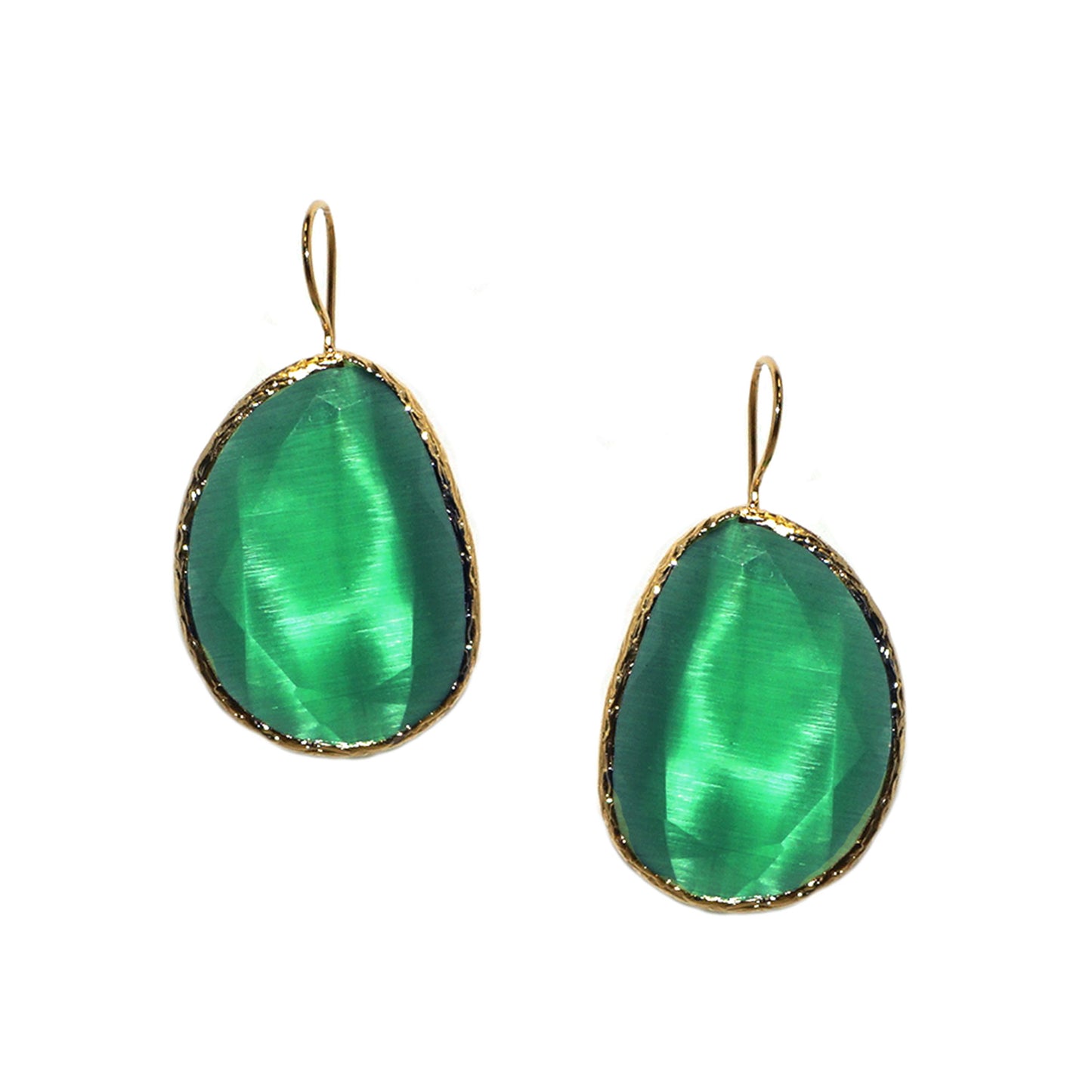 Cat eye glass drop earring