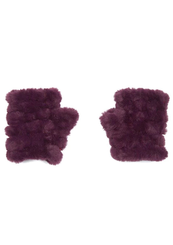 Jocelyn Mandy Faux Fur Fingerless Soft Furry Mittens