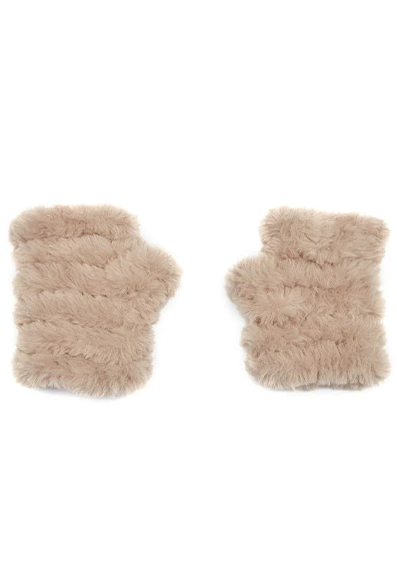 Jocelyn Mandy Faux Fur Fingerless Soft Furry Mittens