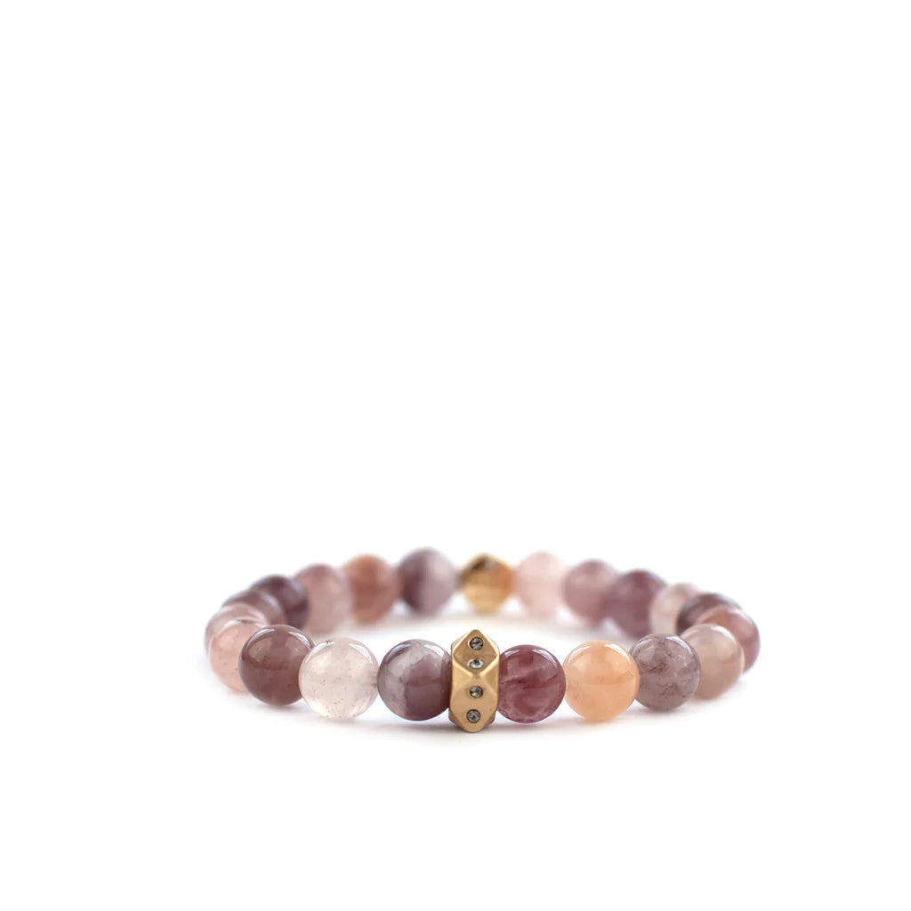 natural stone & spike rondelle bracelet
