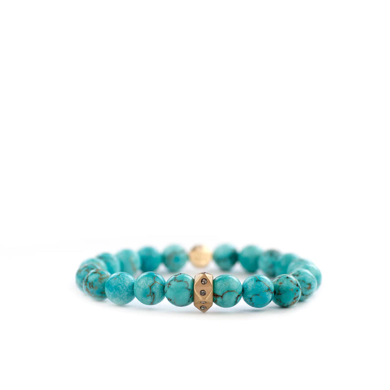 natural stone & spike rondelle bracelet