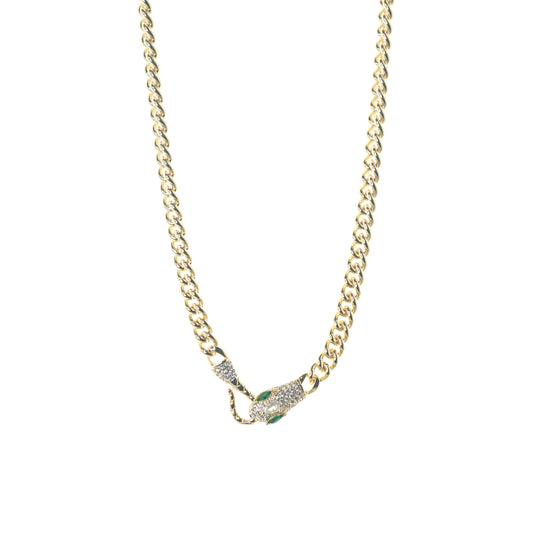 cobra link snake head clasp necklace