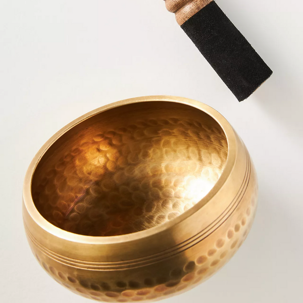4" Hand-Hammered Brass Singing Bowl Set