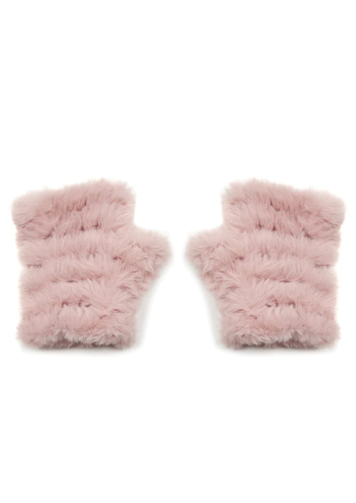 Jocelyn Mandy Faux Fur Fingerless Soft Furry Mittens